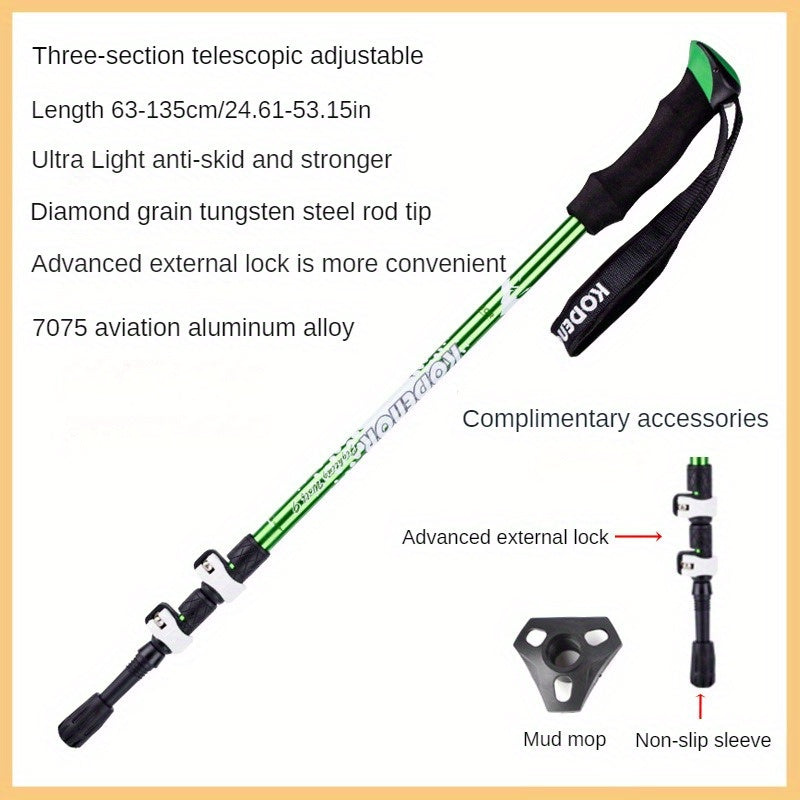 Outdoor Wolf 9 Series Aluminum Climbing Stick Folding Telescopic