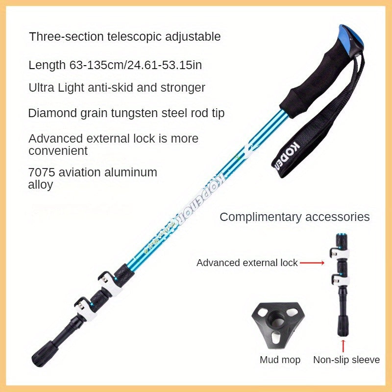 Outdoor Wolf 9 Series Aluminum Climbing Stick Folding Telescopic