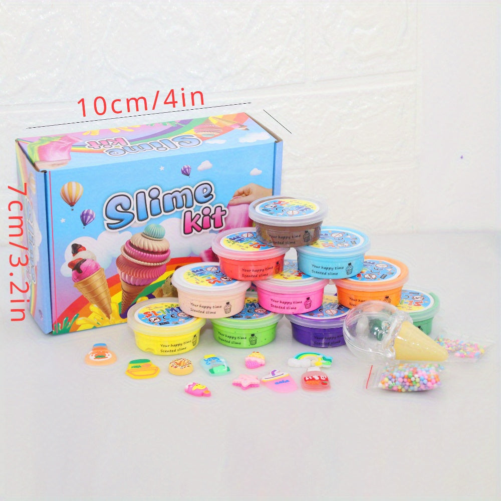 10pcs Butter Mud Set Colorful DIY Toy for Christmas