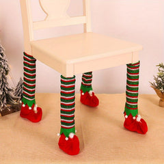 Striped Elf Table & Chair Foot Cover Set