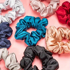 10pcs Silky Satin Scrunchies Hair Ties Elastic Hair Rope Accessories