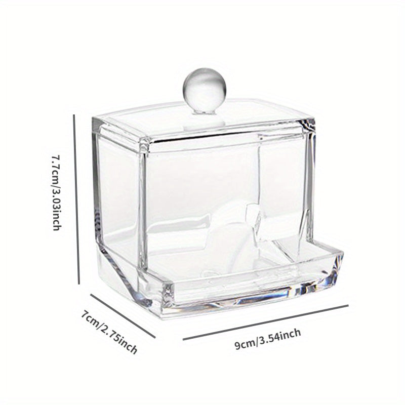 Cotton Swab Pads Holder with Wood Lids - Bathroom Apothecary Jars