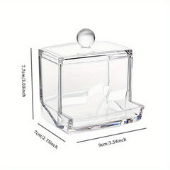 Cotton Swab Pads Holder with Wood Lids - Bathroom Apothecary Jars