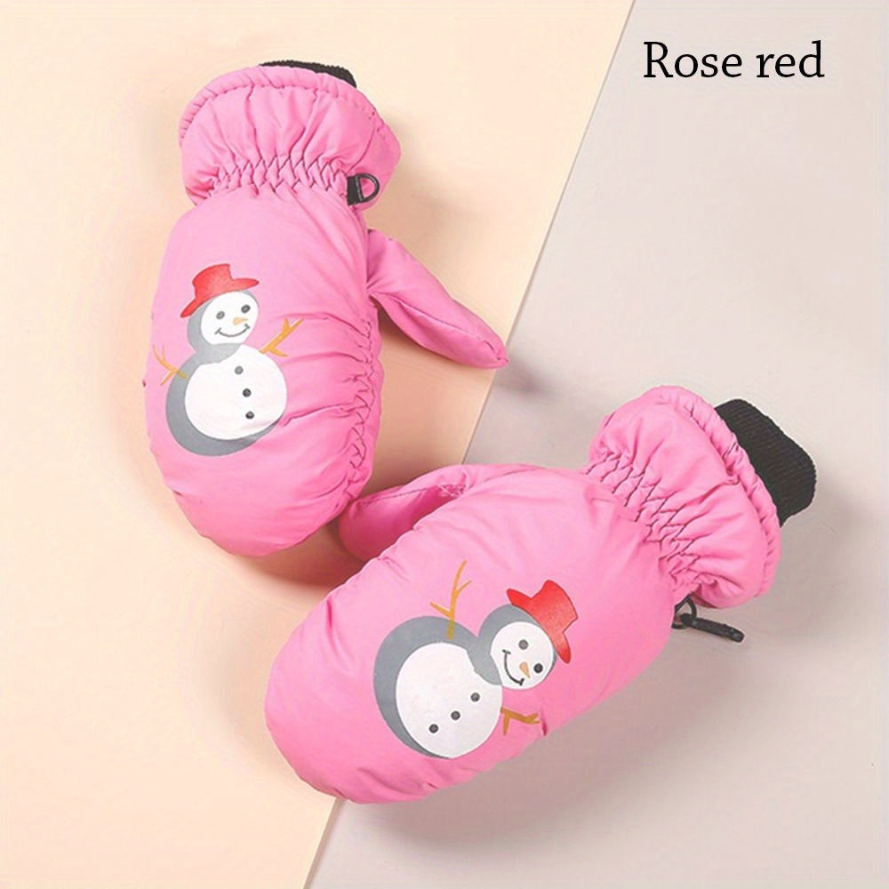 Bear Cartoon Winter Ski Gloves Thick Warm Non slip Mittens