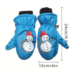 Bear Cartoon Winter Ski Gloves Thick Warm Non slip Mittens