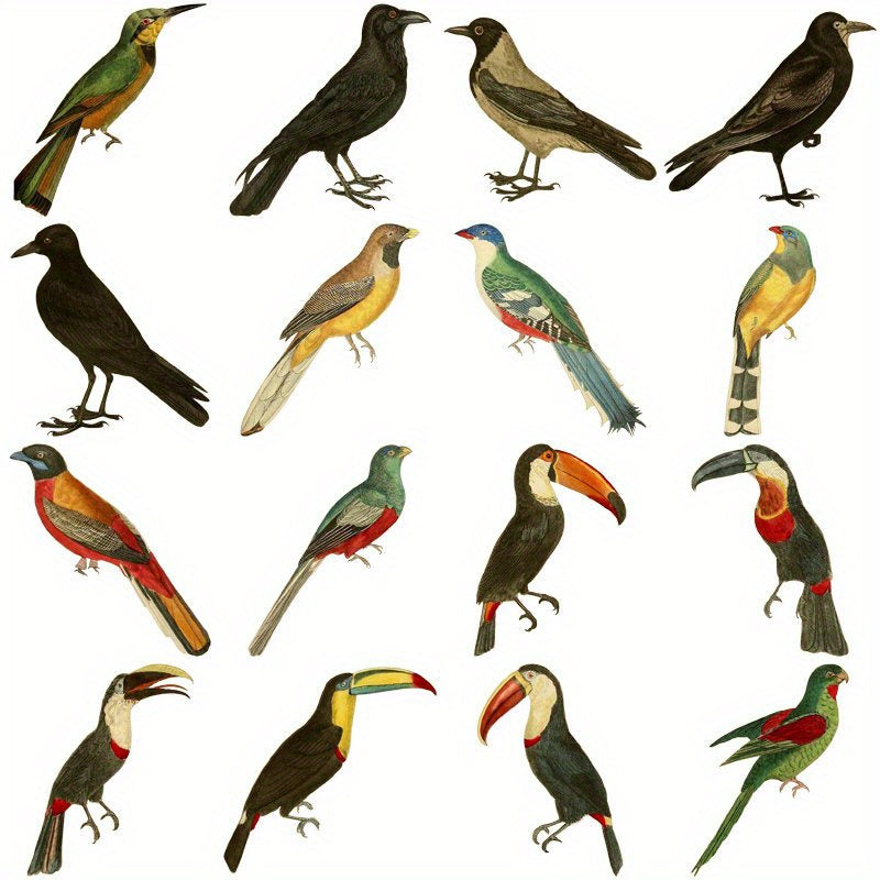 60pcs Retro Birds Stickers For DIY Computer Scrapbook Washi Stickers