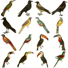 60pcs Retro Birds Stickers For DIY Computer Scrapbook Washi Stickers