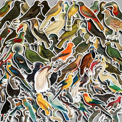 60pcs Retro Birds Stickers For DIY Computer Scrapbook Washi Stickers
