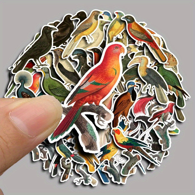 60pcs Retro Birds Stickers For DIY Computer Scrapbook Washi Stickers
