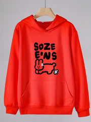 Bunny Print Hoodies Girls Hooded Pullover With Pocket For Spring Fall Winter