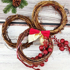 12pcs Festive Vine Wreaths for Indoor/Outdoor Use - Perfect for Holidays