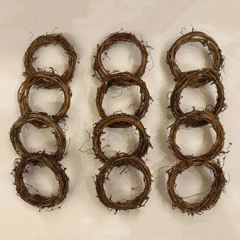 12pcs Festive Vine Wreaths for Indoor/Outdoor Use - Perfect for Holidays