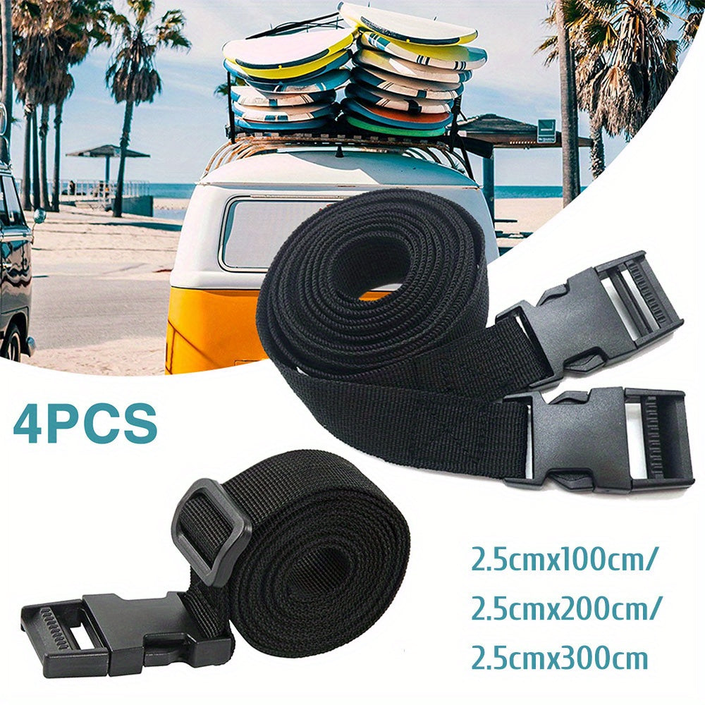 4pcs Lashing Straps Nylon Ratchet Tie Down Straps Heavy Duty Tension Belts