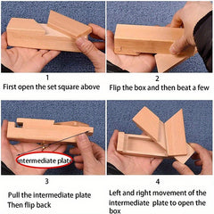 Wooden Brain Teaser Secret Opening Puzzle Box IQ Toy