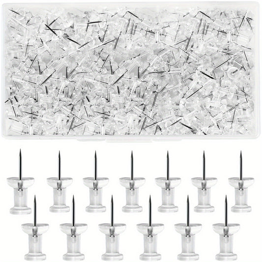 400 Clear Push Pins for Bulletin Board Stainless Steel