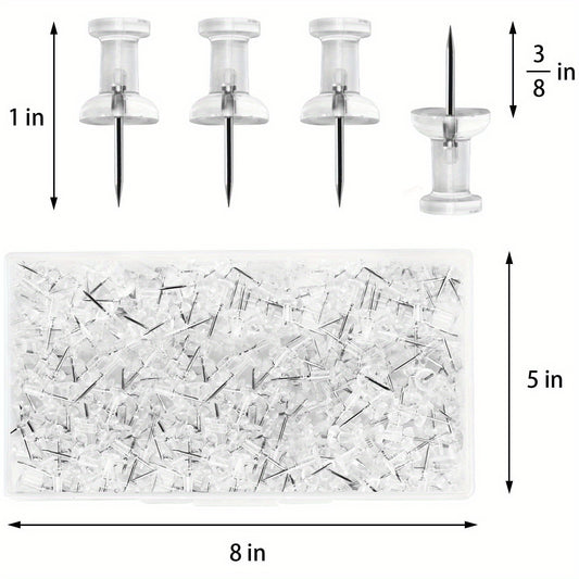 400 Clear Push Pins for Bulletin Board Stainless Steel