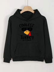 Coolest Turkey Print Hoodies Girls Comfy Hooded Pullover