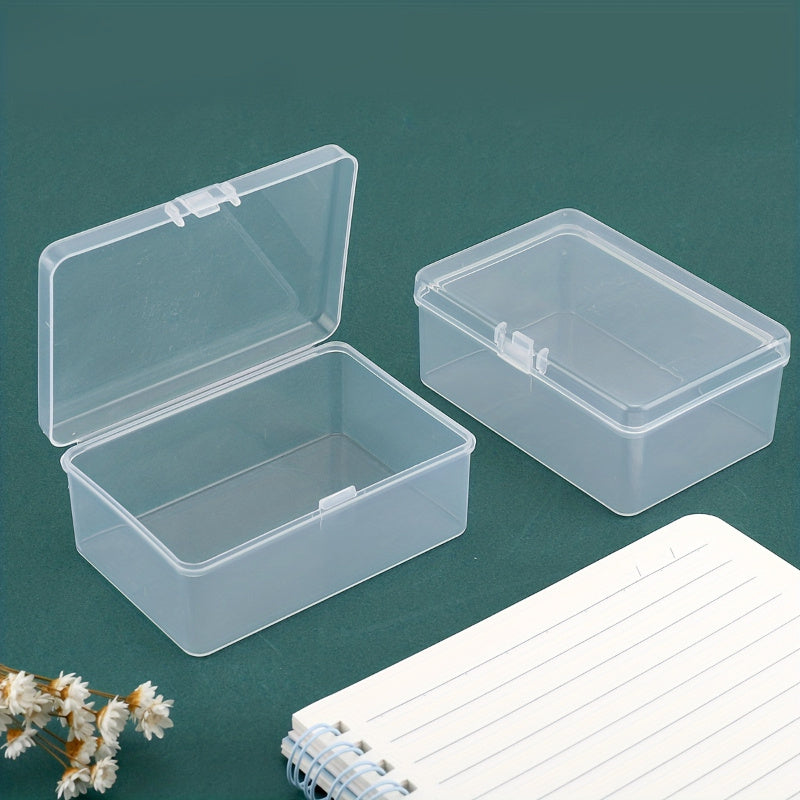 2pcs Rectangular Plastic Storage Boxes Clear PP Small Gift Boxes