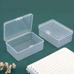 2pcs Rectangular Plastic Storage Boxes Clear PP Small Gift Boxes
