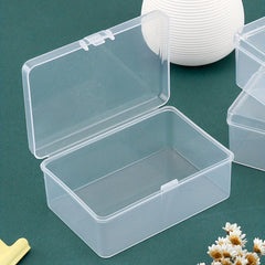 2pcs Rectangular Plastic Storage Boxes Clear PP Small Gift Boxes