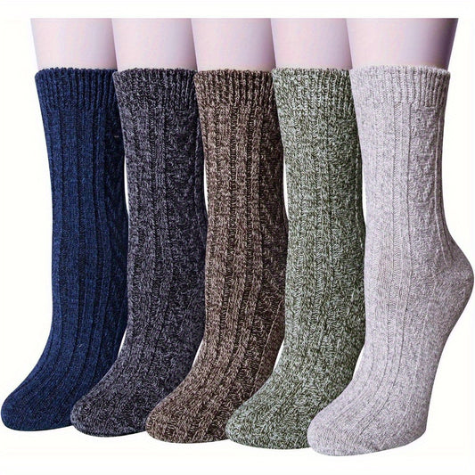 Womens Winter Socks Warm Thick Wool Vintage Crew Socks