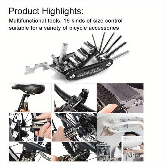 16-In-1 Bike Tool Set Portable Socket Wrench Screwdriver Repair Kit