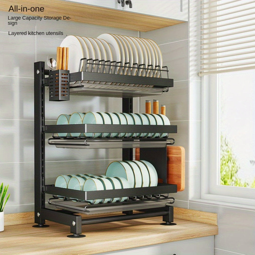1pc Layer Dish Rack And Drainer Keeps Kitchen Tidy Functional Dish Storage Rack