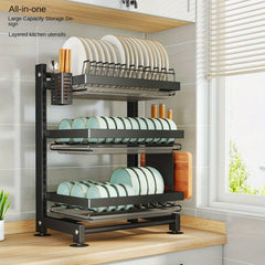1pc Layer Dish Rack And Drainer Keeps Kitchen Tidy Functional Dish Storage Rack
