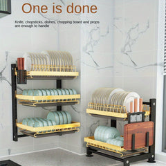 1pc Layer Dish Rack And Drainer Keeps Kitchen Tidy Functional Dish Storage Rack