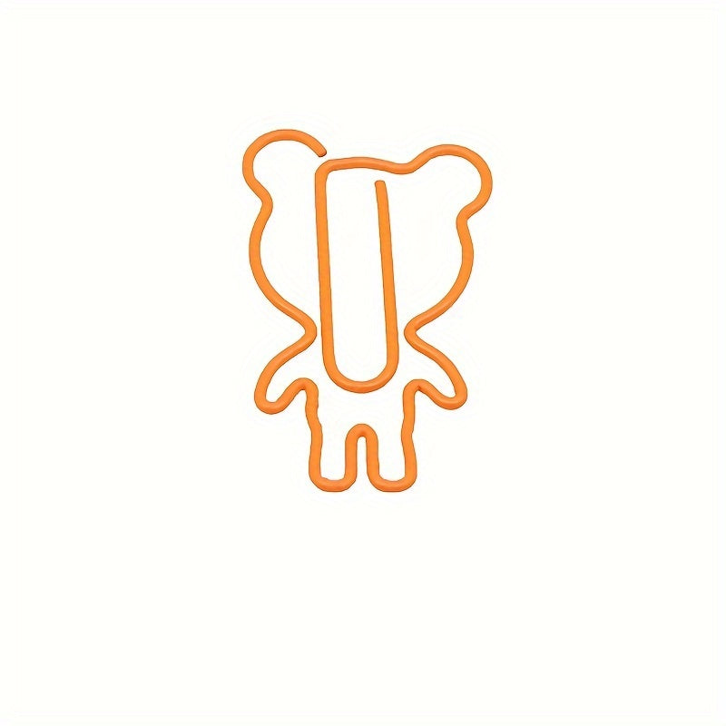 20pcs Bear Paper Clips Colorful Shaped Model Office School Supplies