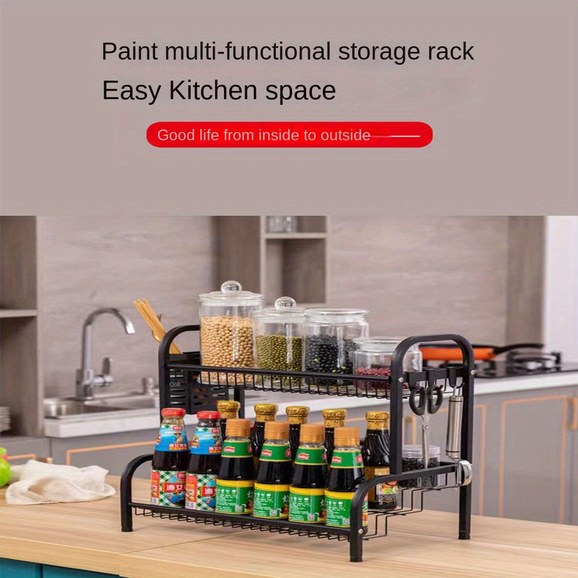 Multifunctional Storage Rack for Kitchen Space Organization