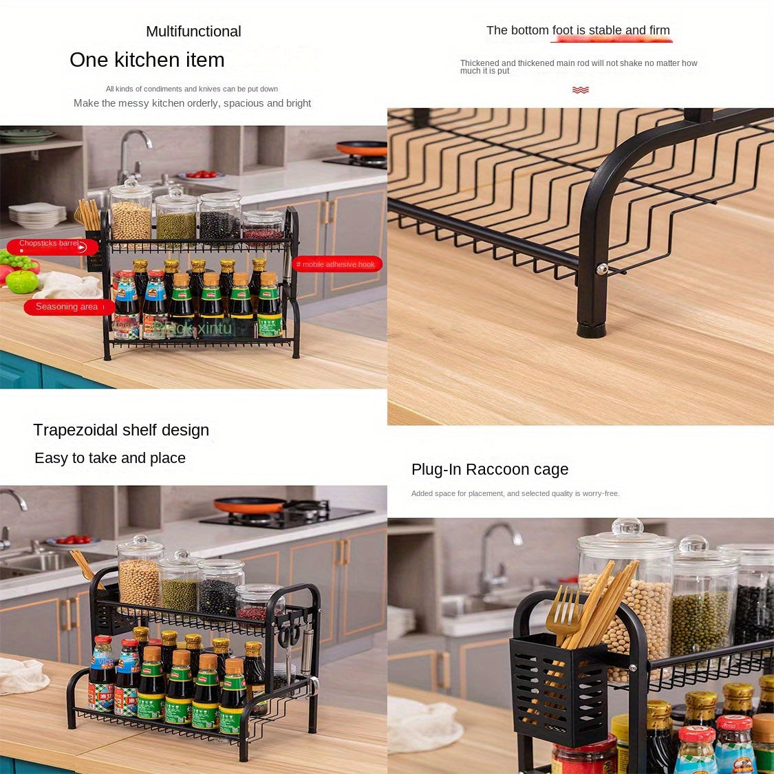 Multifunctional Storage Rack for Kitchen Space Organization