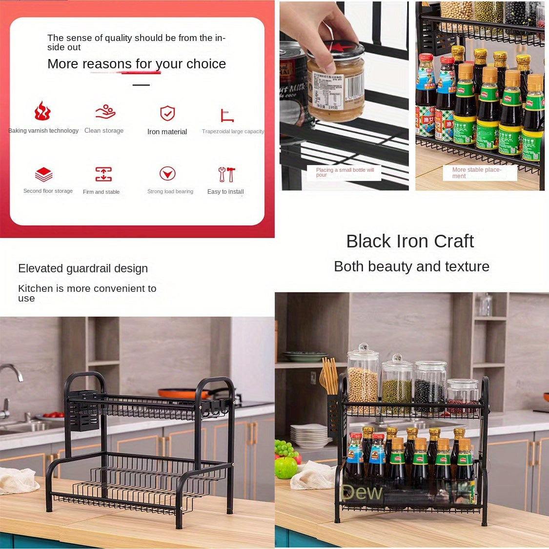 Multifunctional Storage Rack for Kitchen Space Organization