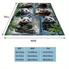 Cozy Pandas Print Lightweight Flannel Blanket for Sofa Bed Travel Camping