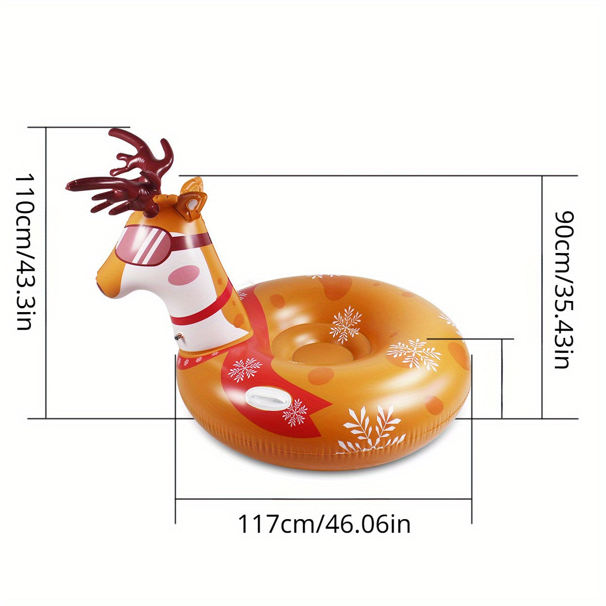 Foldable Snow Tube Inflatable Skiing Circle Thickened Sled