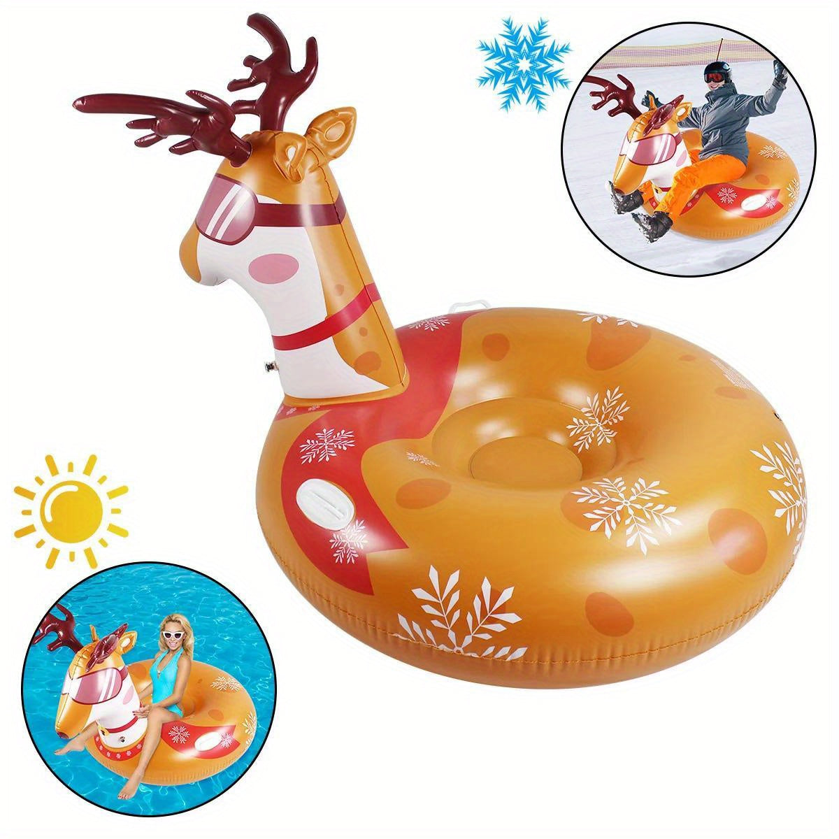 Foldable Snow Tube Inflatable Skiing Circle Thickened Sled