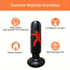 Inflatable Boxing Column & Stand Punching Bag Toy Fitness Sandbag