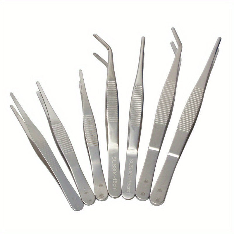 2pcs Stainless Steel Tweezers for Precision Work