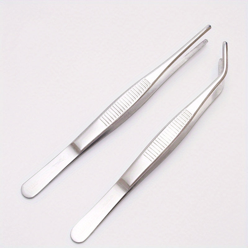 2pcs Stainless Steel Tweezers for Precision Work