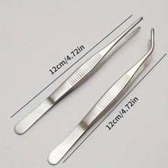 2pcs Stainless Steel Tweezers for Precision Work