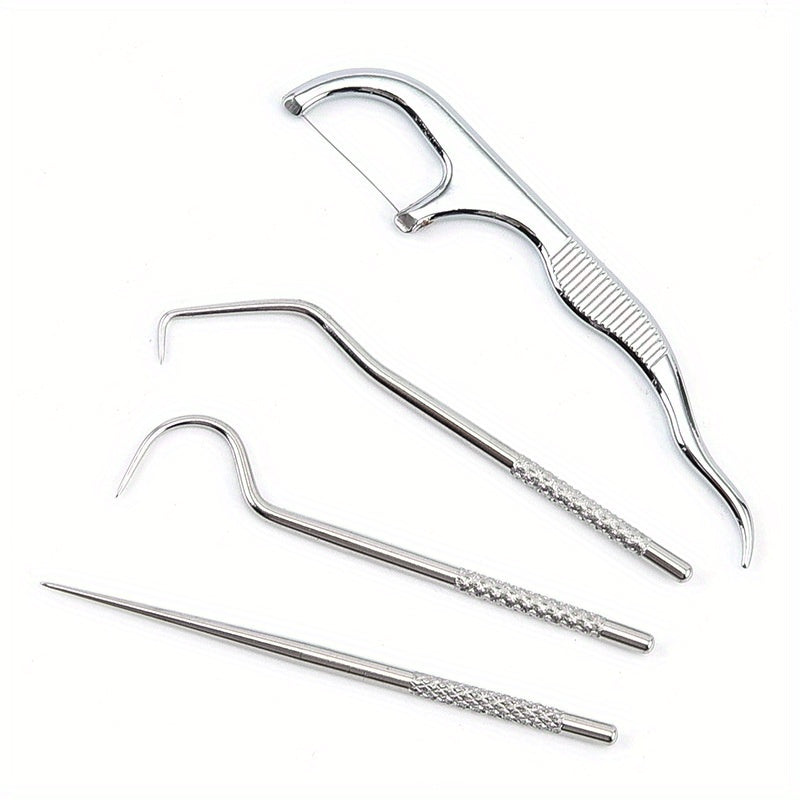 4pcs Titanium Toothpicks Set Outdoor Teeth Cleaning Tools