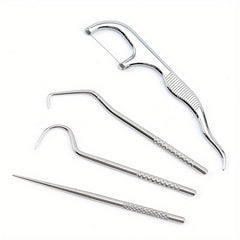 4pcs Titanium Toothpicks Set Outdoor Teeth Cleaning Tools