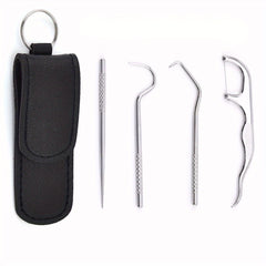 4pcs Titanium Toothpicks Set Outdoor Teeth Cleaning Tools