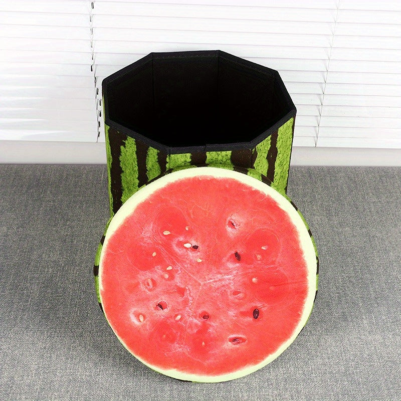 Fruit Shaped Storage Stool Flannelette Folding Stool Large Capacity Organizer