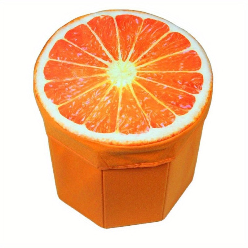 Fruit Shaped Storage Stool Flannelette Folding Stool Large Capacity Organizer