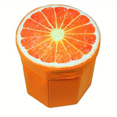 Fruit Shaped Storage Stool Flannelette Folding Stool Large Capacity Organizer