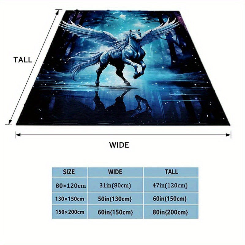Horse Pattern Portable Camping Thin Blanket Lightweight Flannel Throw Blanket