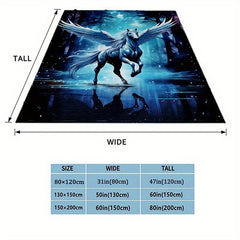 Horse Pattern Portable Camping Thin Blanket Lightweight Flannel Throw Blanket