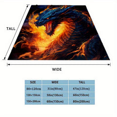Flame Dragon Portable Camping Thin Blanket Lightweight Flannel Throw Blanket