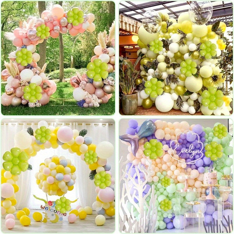 10pcs Green Flower Balloons Large Daisy Balloons Graduation Party Decor
